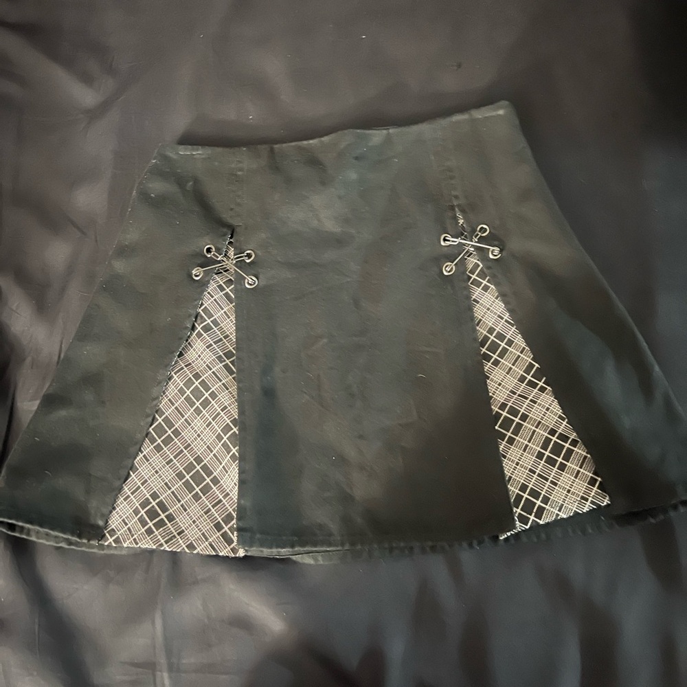 Forever 21 Black mini Skirt with Plaid Panels